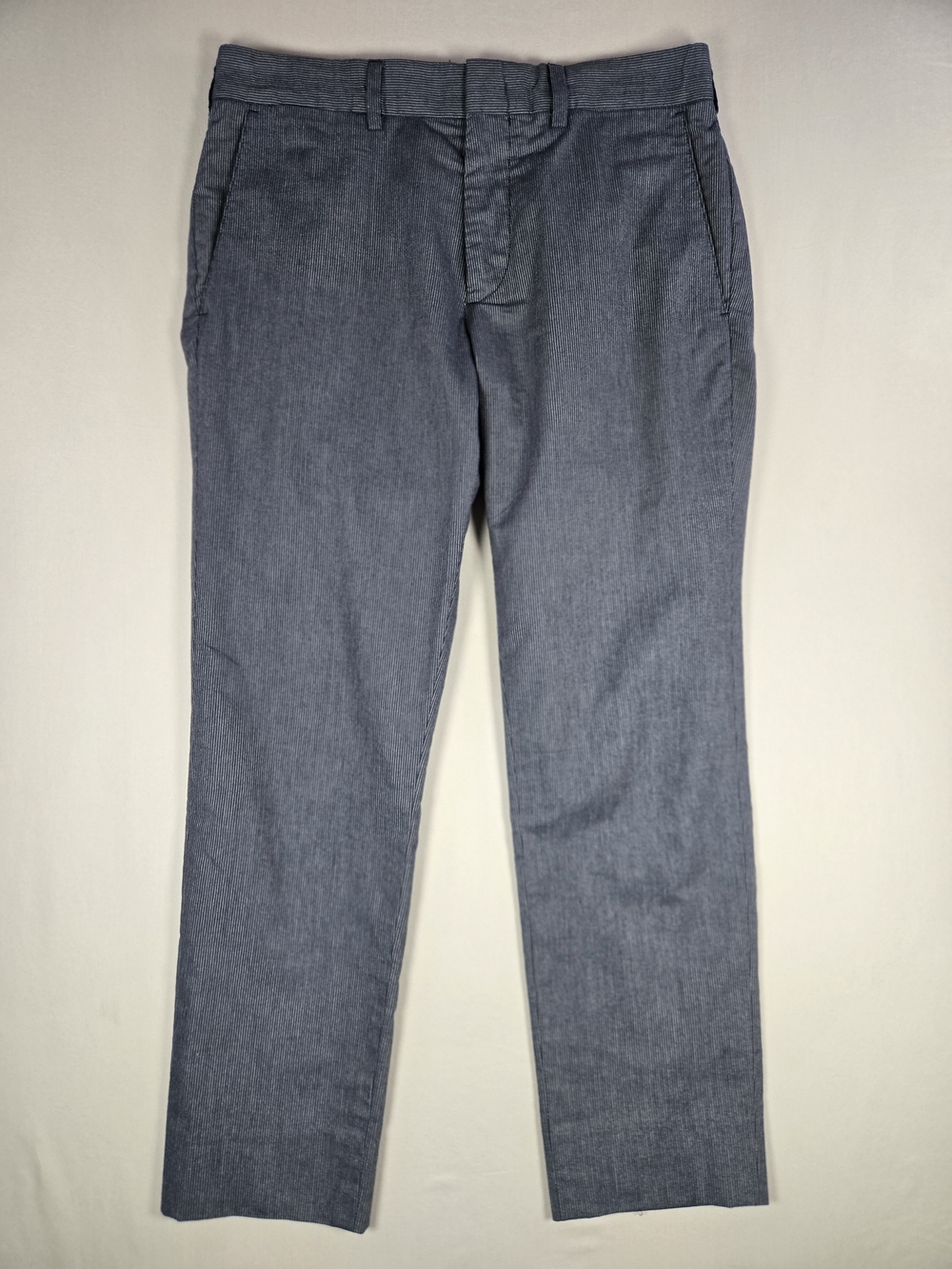Club Monaco Davis Slim Fit Chino Pants Blue White Micro Stripe Seersucker 32x27